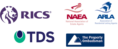 RICS, NAEA and Property Ombudsman logos'