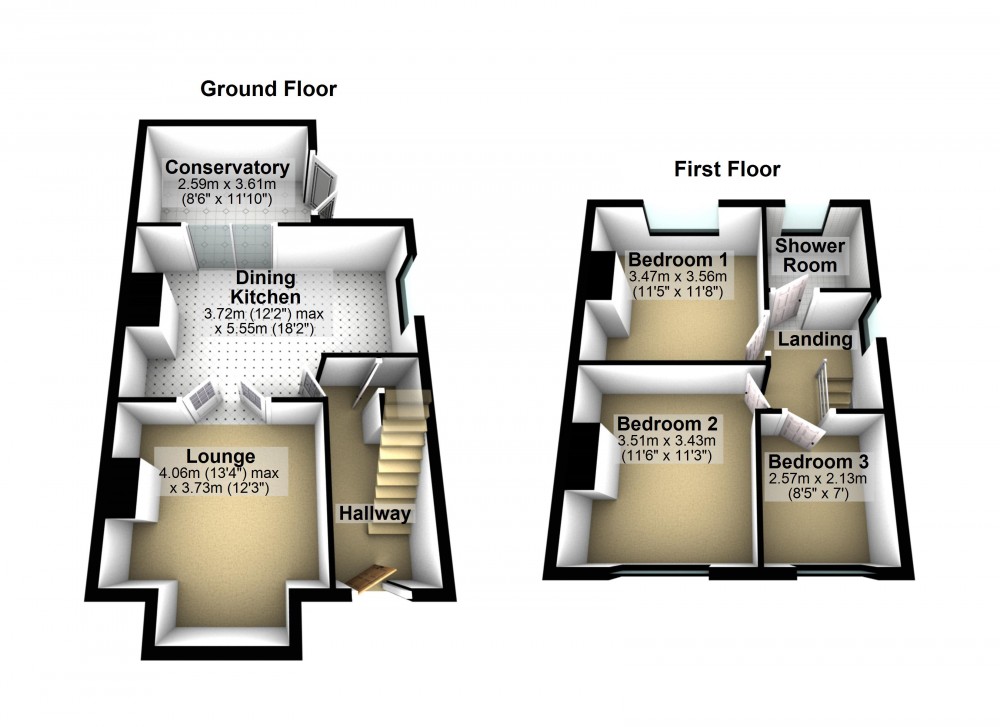 Floorplans For Hall Bower, Huddersfield