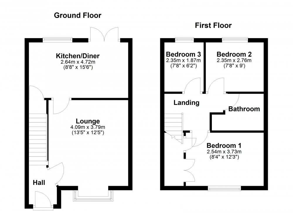 Floorplans For Shelley, Huddersfield, West Yorkshire