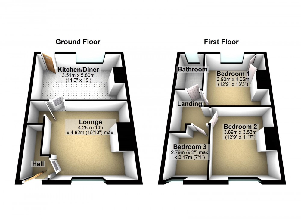 Floorplans For Netherton, Huddersfield