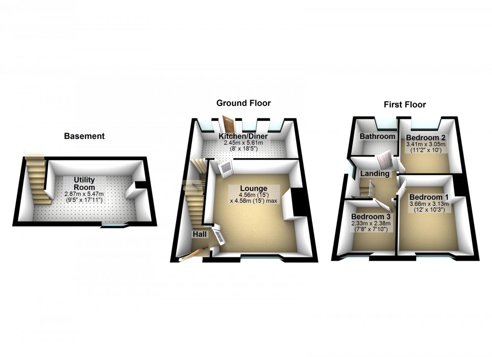 Floorplans For Honley, Holmfirth, West Yorkshire