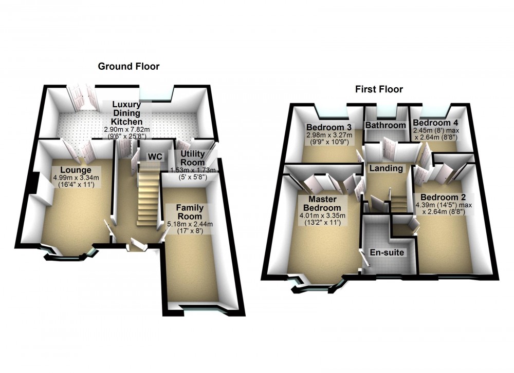 Floorplans For Grange Moor, Wakefield, West Yorkshire