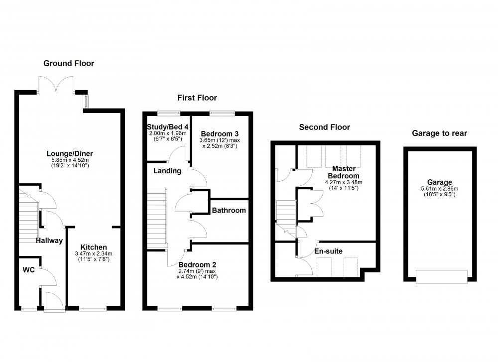Floorplans For Bradshaw Road, Honley, Holmfirth