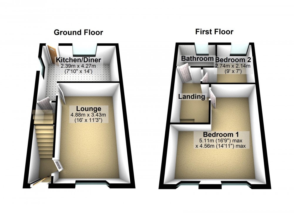 Floorplans For Thongsbridge/Honley, Holmfirth