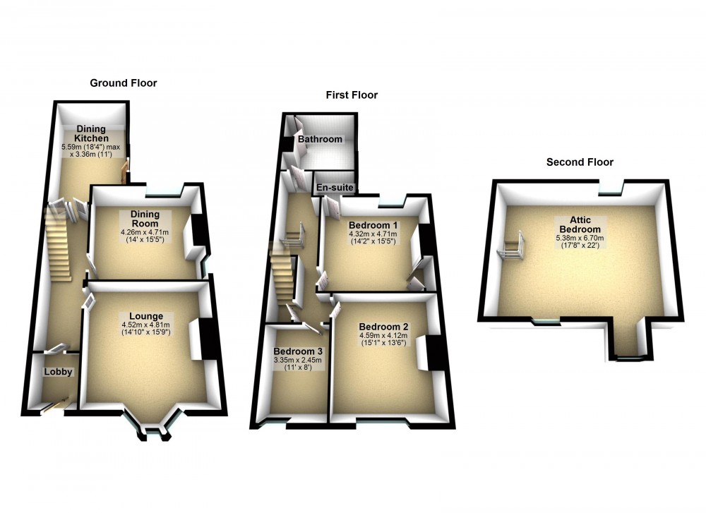 Floorplans For Gledholt, Huddersfield
